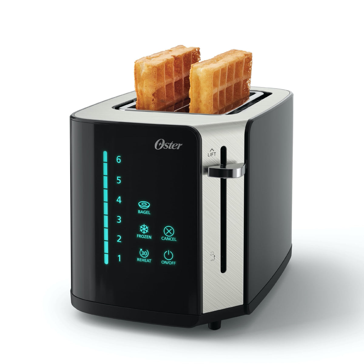 Oster 2-Slice Stainless Steel Digital Touchscreen Toaster with Quick-Check Lever and Digital Countdown Timer