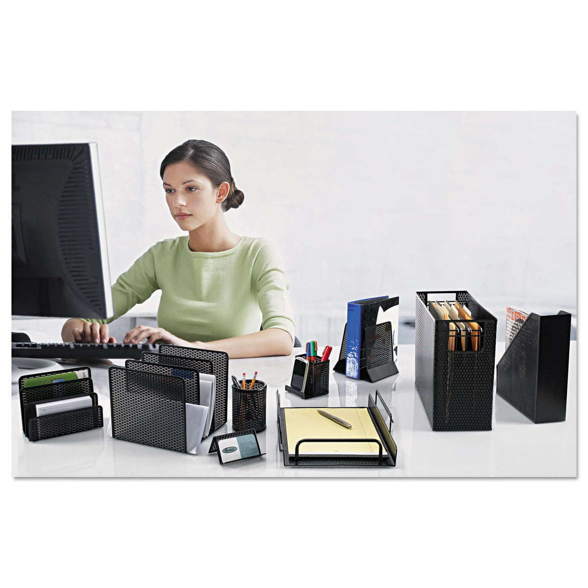 Artistic Urban Collection Punched Metal Desktop File, Black (ART20010)