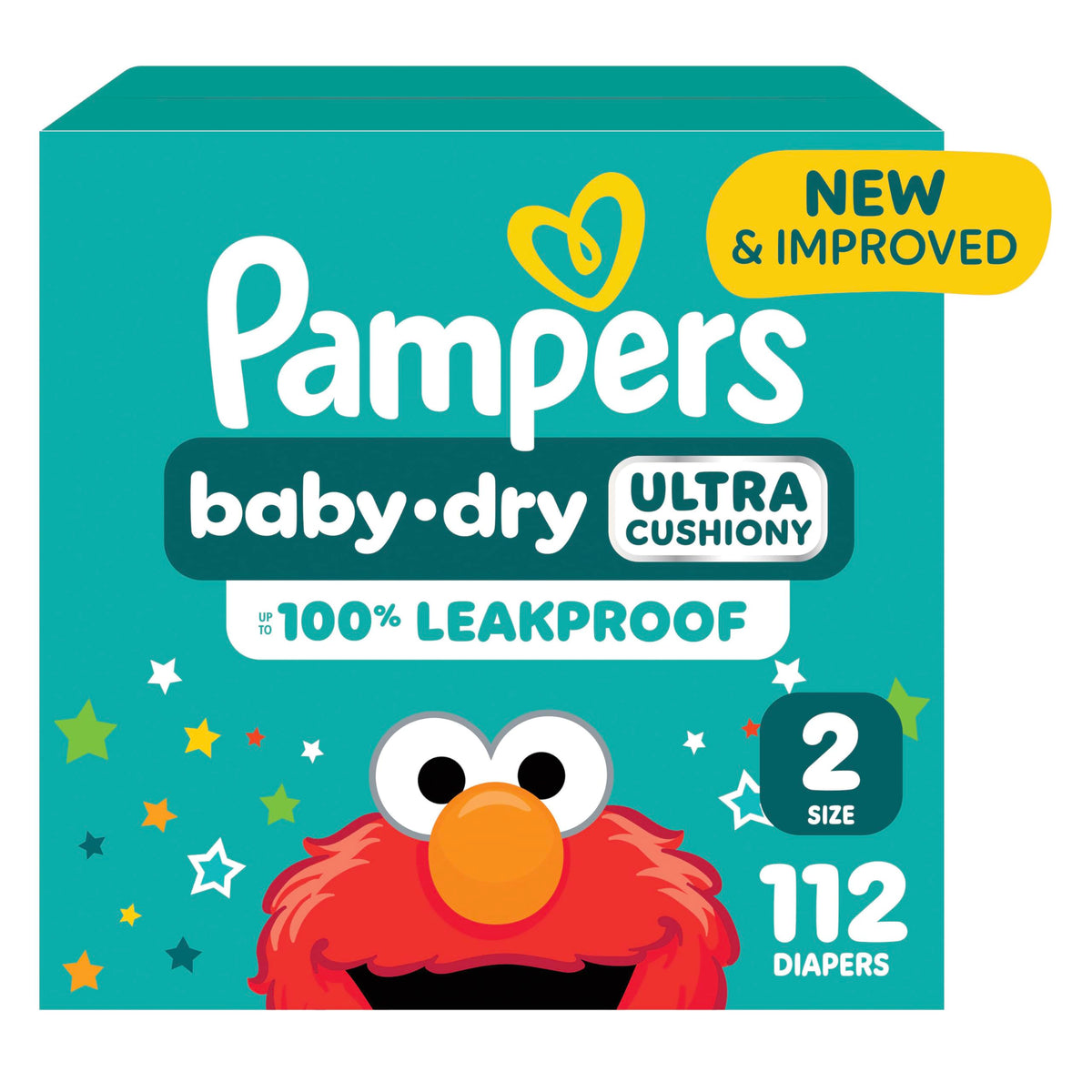 Pampers Diapers - Baby Dry - Size 2, 112 Count, Absorbent Disposable Infant Diaper (Packaging May Vary)