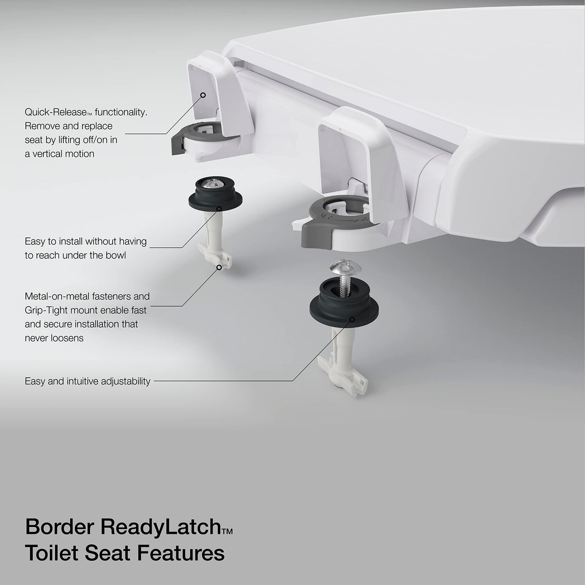 French Curve Ready Latch Quiet-Close Elongated Toilet Seat