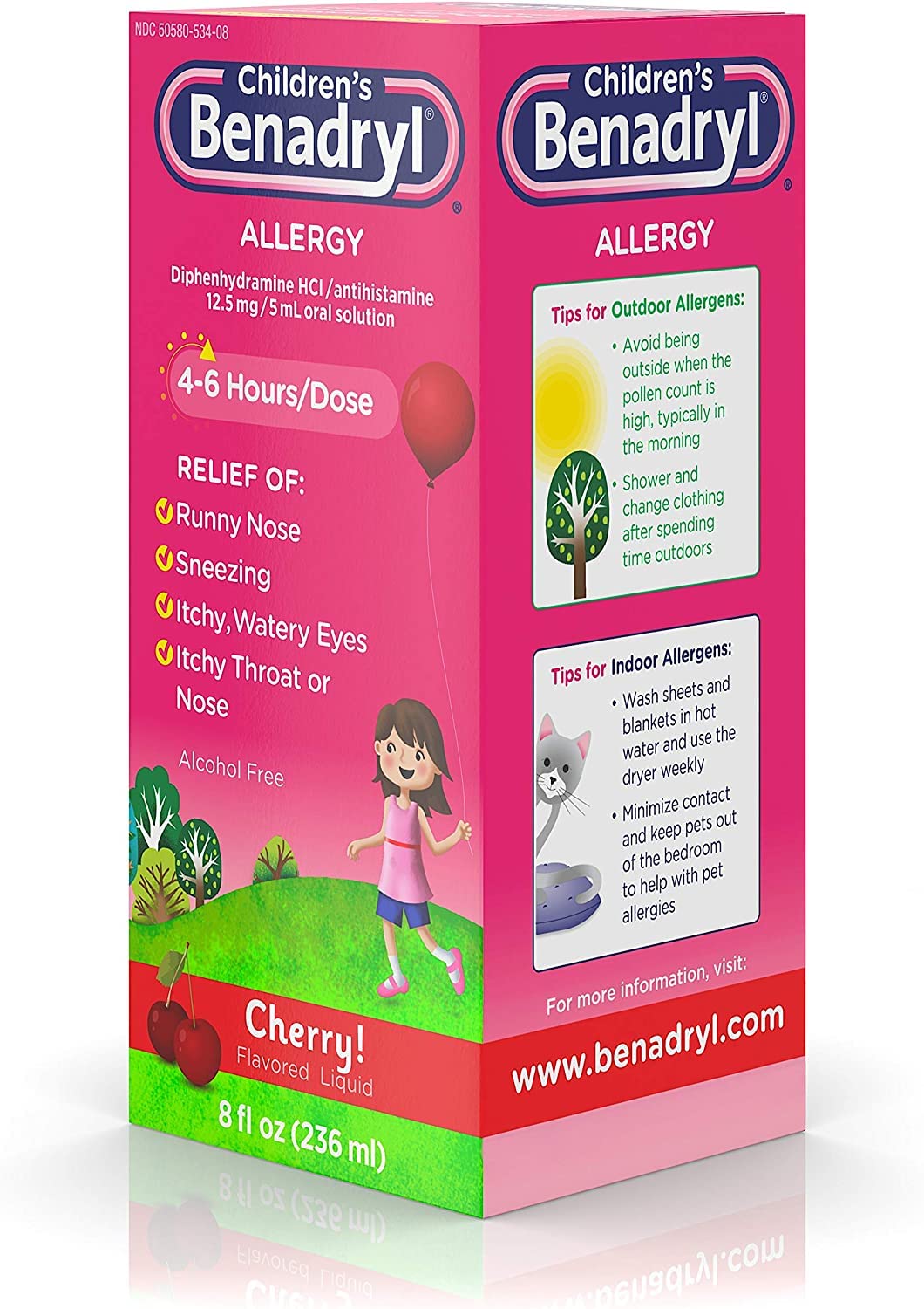 Children's Benadryl Allergy Liquid Cherry 8 oz