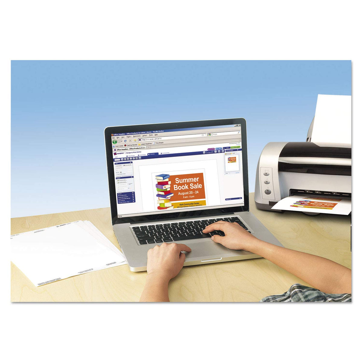 Avery Printable Postcards with Sure Feed Technology, 4" x 6", White, 100 Blank Postcards for Laser Printers (5389)