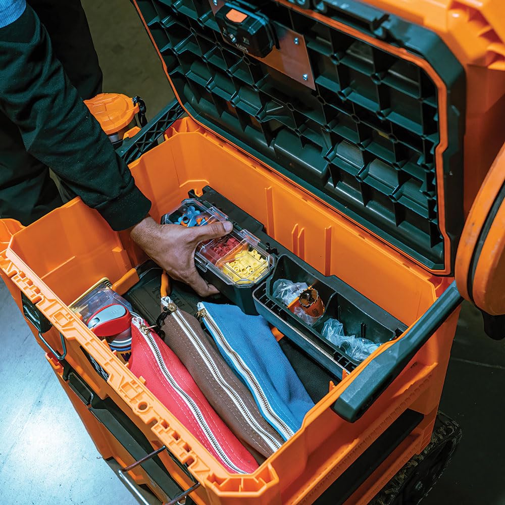 Klein Tools 54803MB MODbox Medium Deep Tool Box, Heavy Duty Organizer with Removable Tray, Water and Debris Resistant, Stackable Module