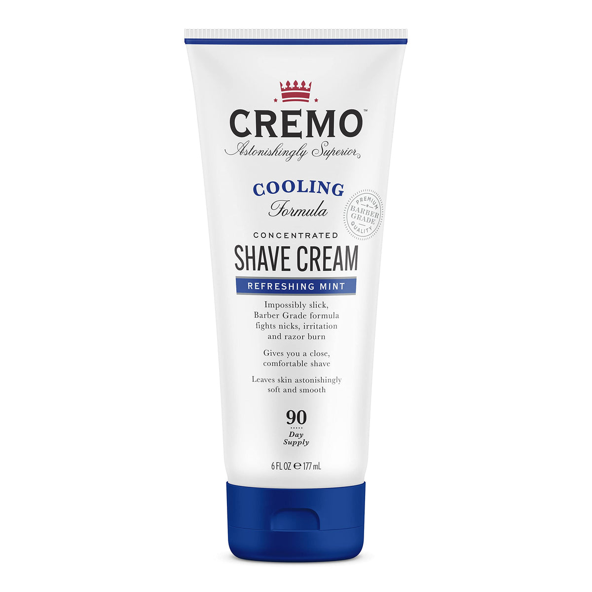 Cremo Cooling Formula Shave Cream, Refreshing Mint Concentrated Shaving Cream, Fights Nicks, Cuts And Razor Burn, 1 Ounce