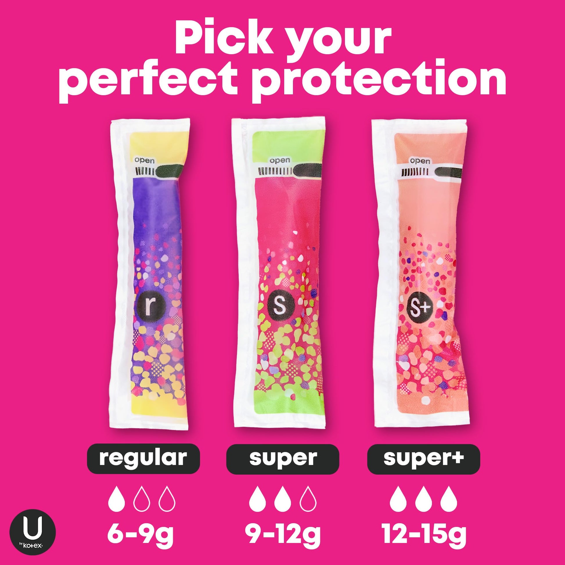 U by Kotex Click Compact Tampons, Regular Absorbency, Unscented, 192 Count (6 Packs of 32) (Packaging May Vary)