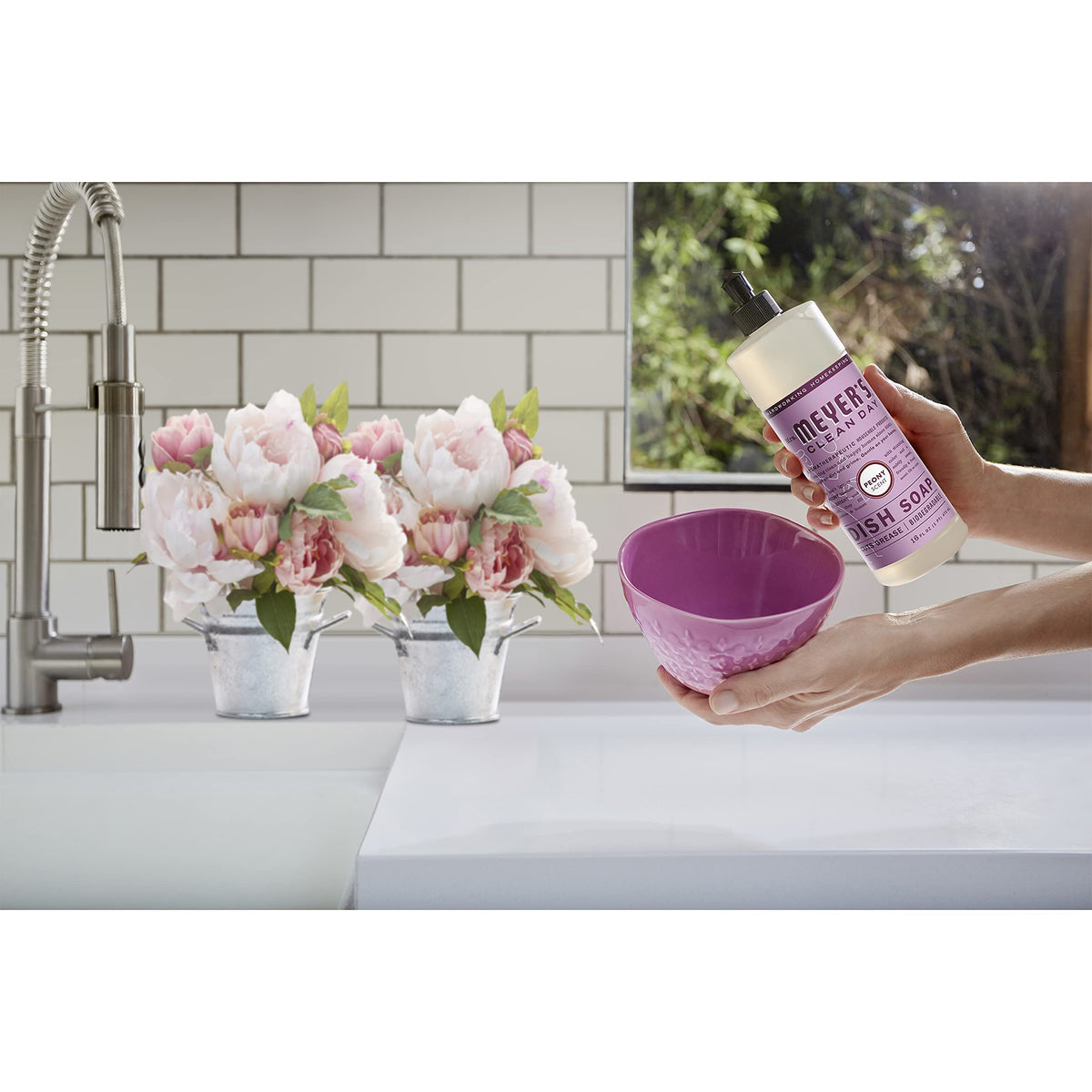 Mrs. MEYER'S Liquid Dish Soap Variety Pack, Lilac & Peony, 2 CT