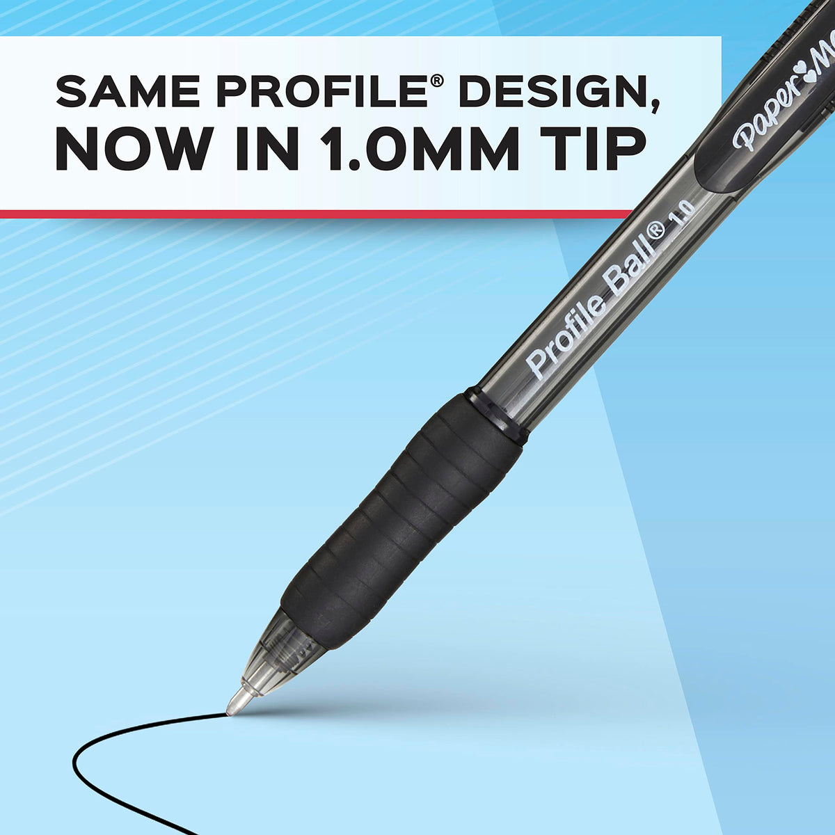 Paper Mate Ballpoint Pen, Profile Retractable Pen, Medium Point (1.0mm), Blue, 4 Count