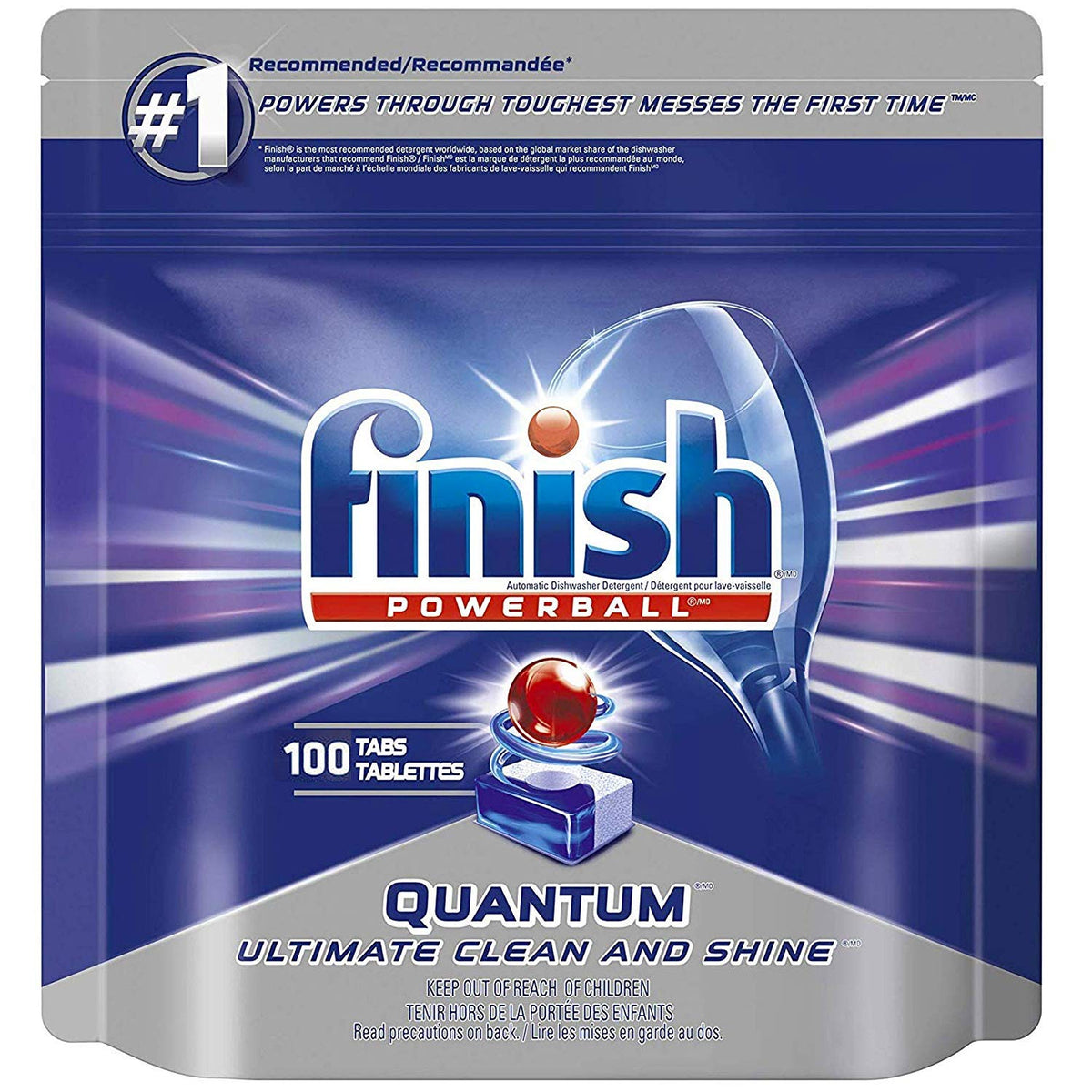 Finish Quantum Dishwasher Detergent Tabs, Ultimate Clean and Shine, 100 Count