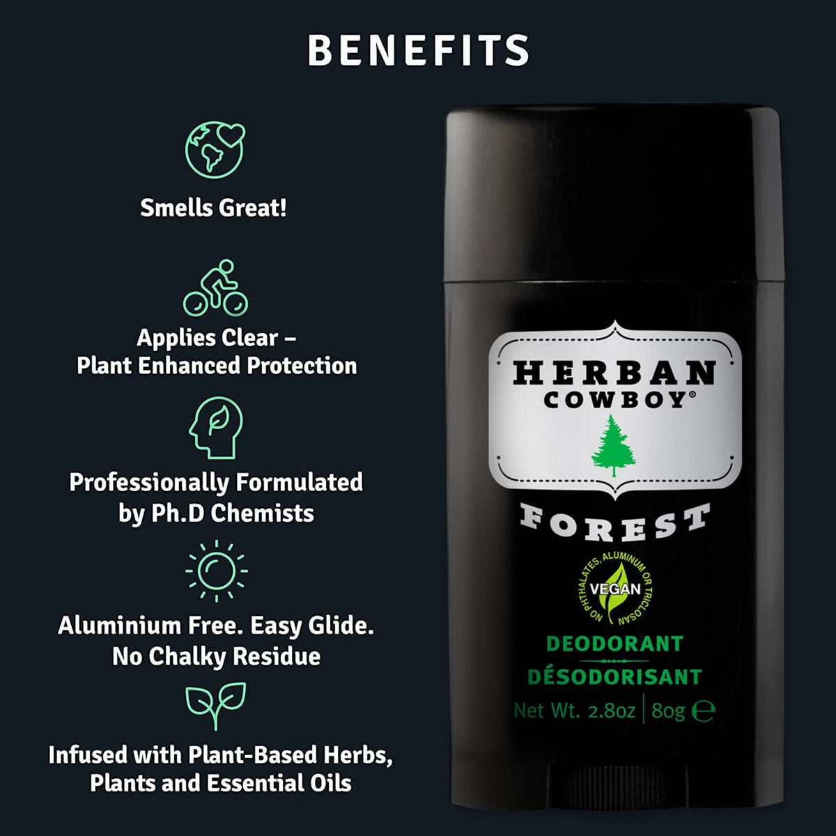 Herban Cowboy Forest Natural Deodorant, 2.8 oz.