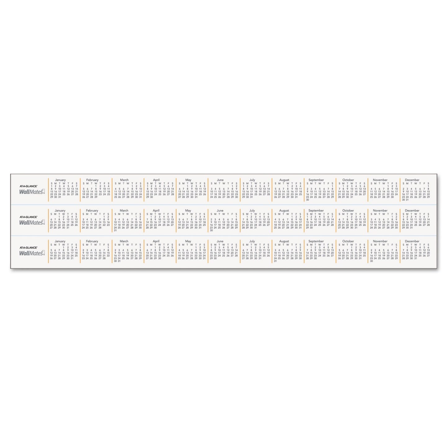AT-A-GLANCE AW402028 WallMates Self-Adhesive Dry Erase Monthly Planning Surface, 18 x 12