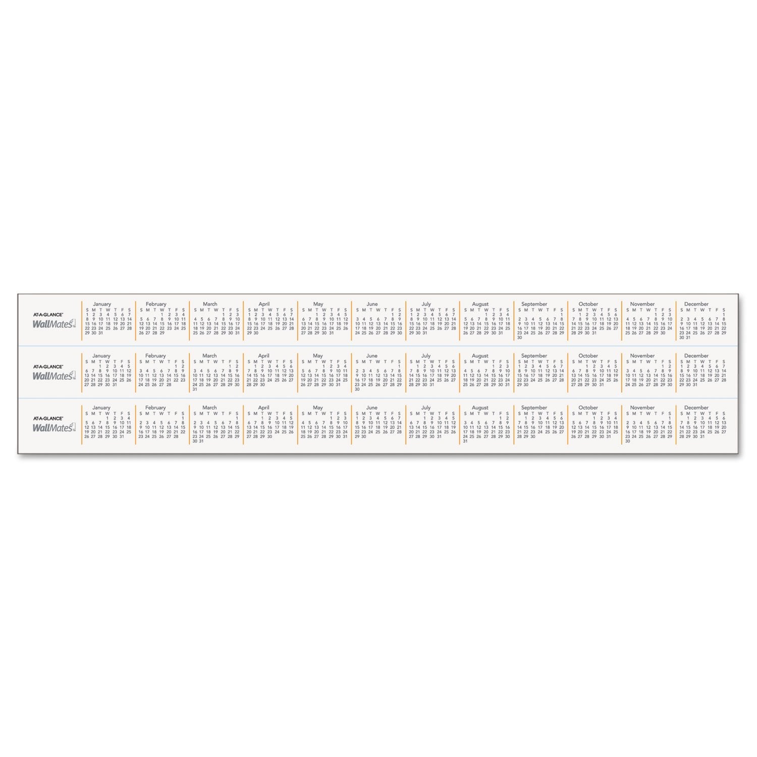 AT-A-GLANCE AW402028 WallMates Self-Adhesive Dry Erase Monthly Planning Surface, 18 x 12