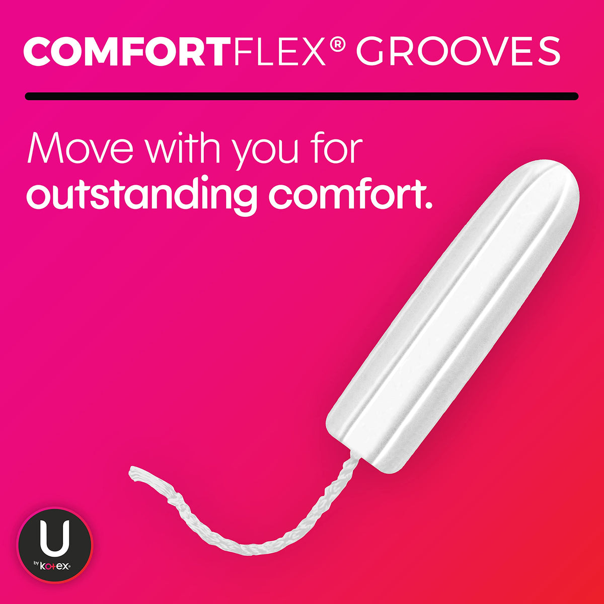U by Kotex Click Compact Tampons, Regular Absorbency, Unscented, 32 Count
