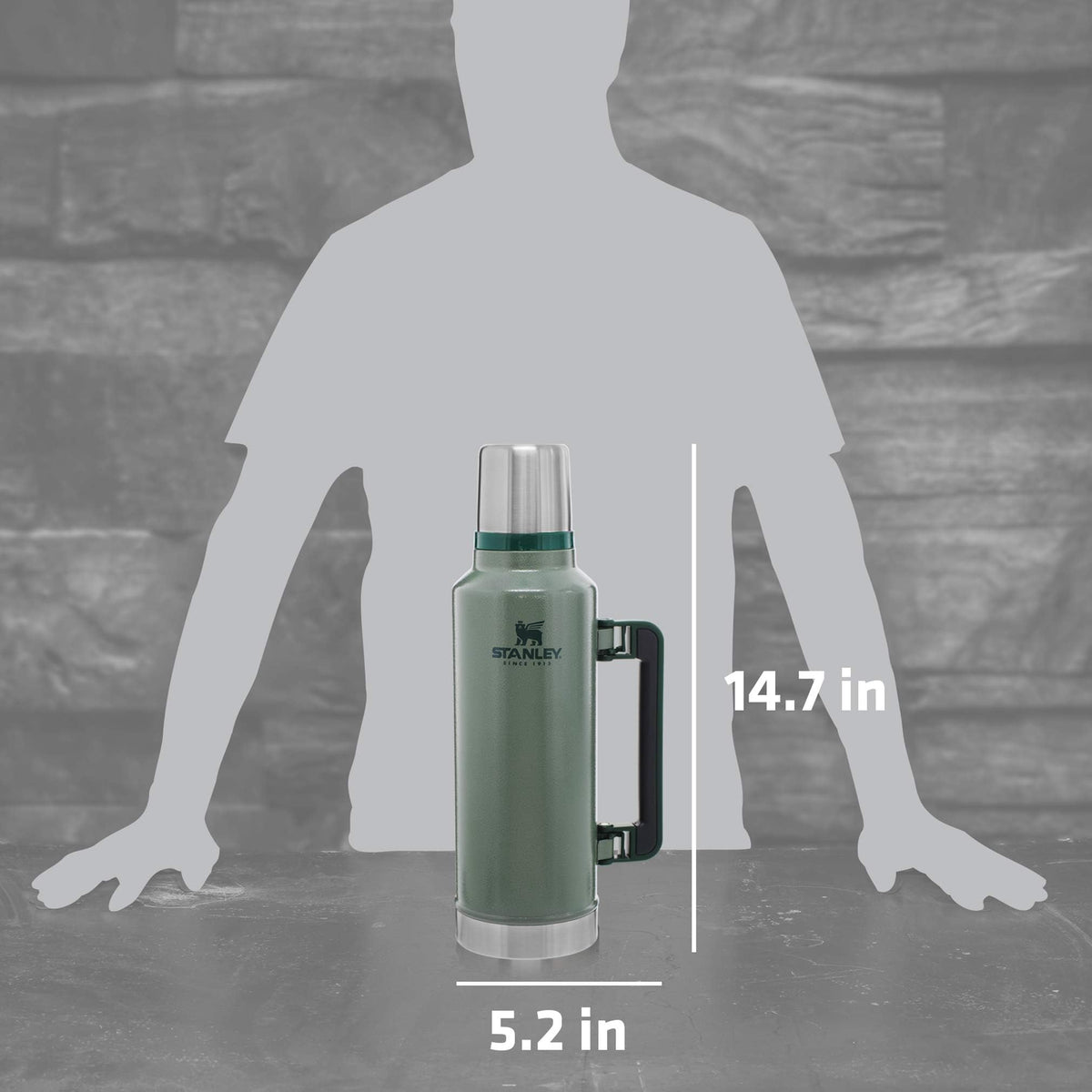 Stanley Classic Vacuum Bottle 2Qt, Hammertone Green