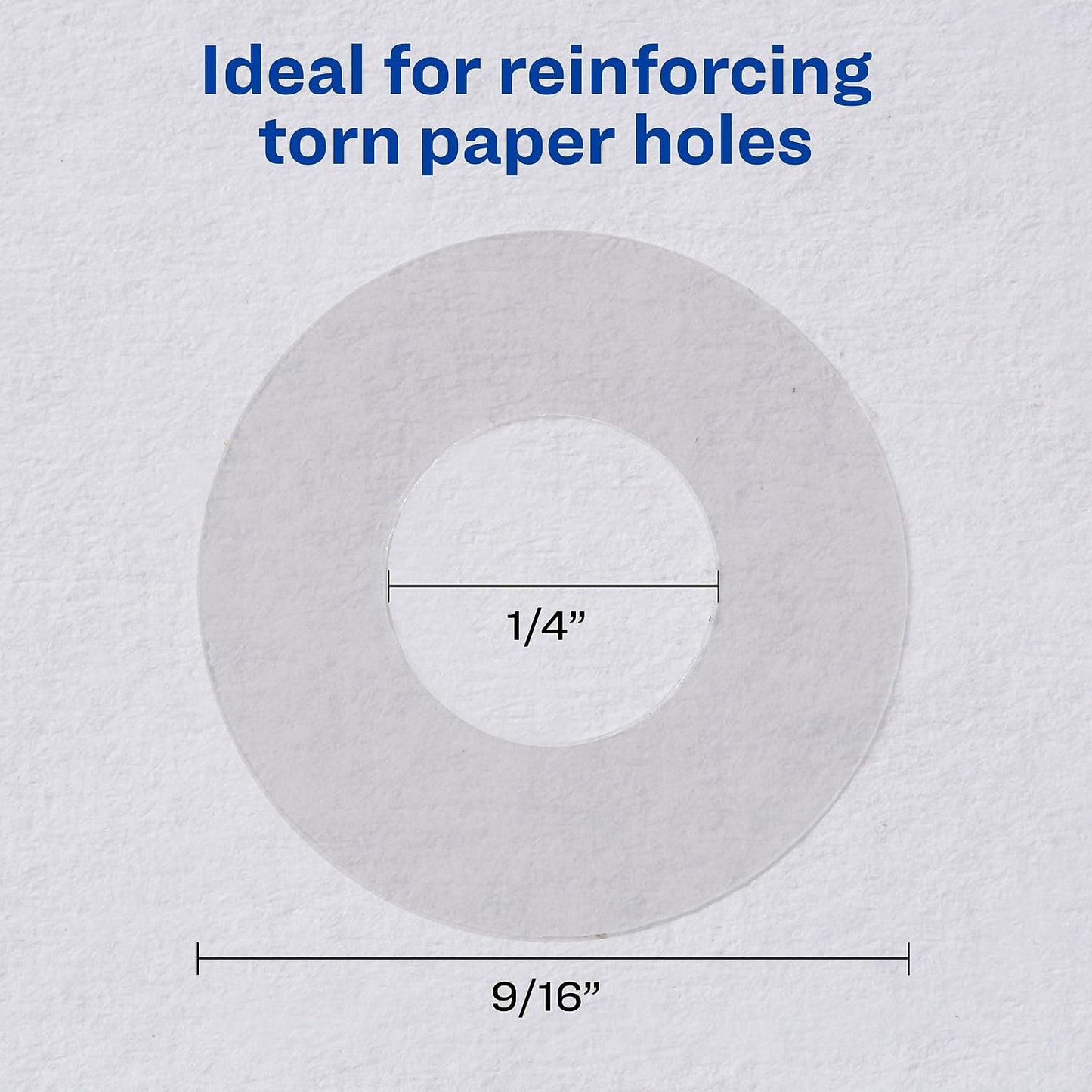 Avery 05722 Self-Adhesive Hole Reinforcement Labels, 1/4-Inch Round, Clear, 1000/PK