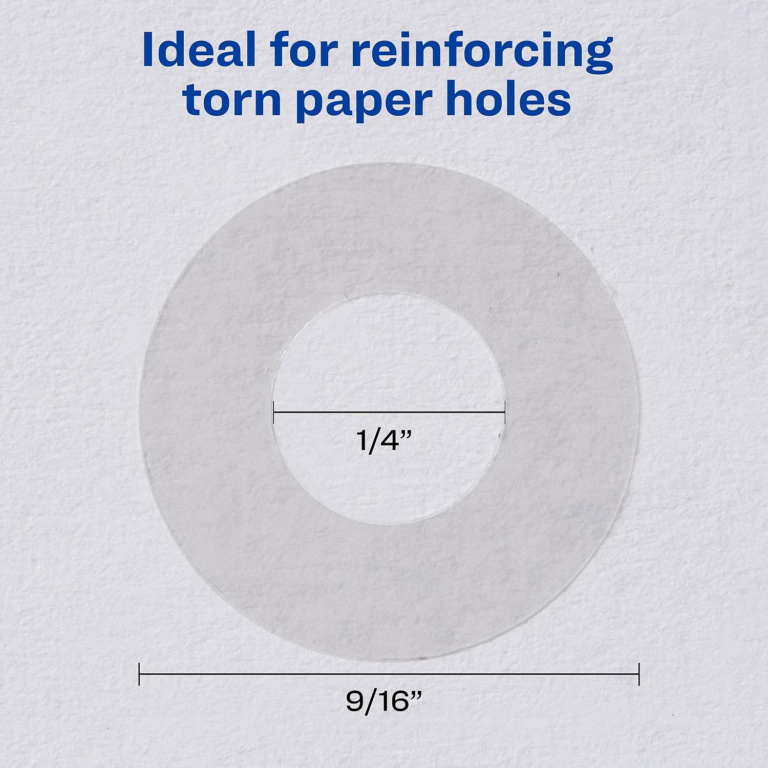 Avery 05722 Self-Adhesive Hole Reinforcement Labels, 1/4-Inch Round, Clear, 1000/PK