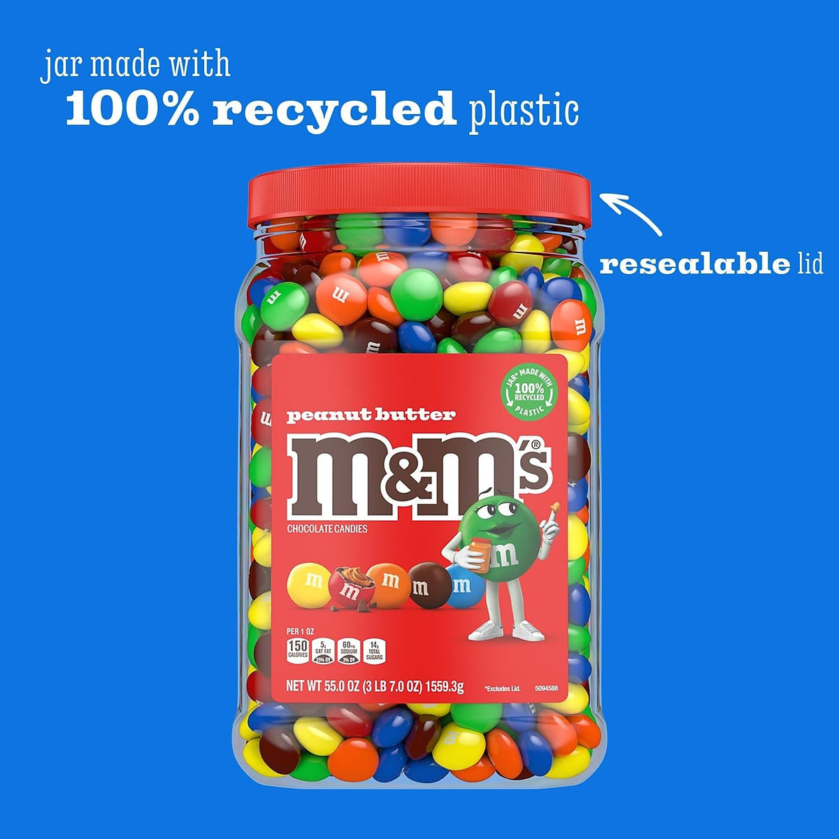 M&M's Peanut Butter Chocolate Candy, 55 Oz,, ()