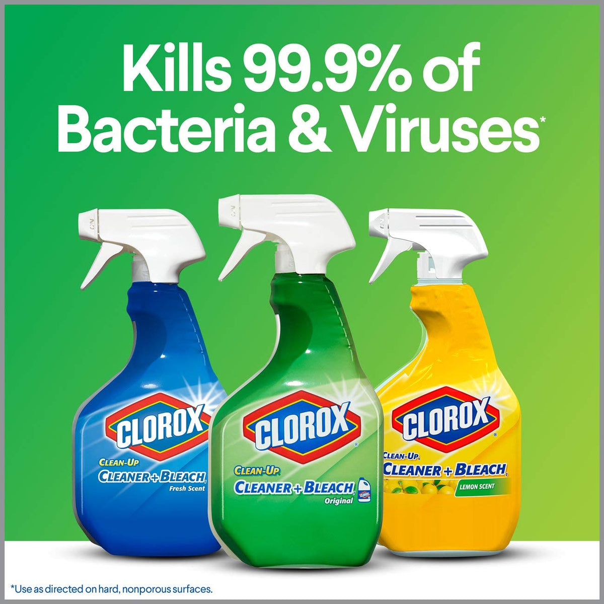 Clorox Clean-Up All-Purpose Cleaner with Bleach, Spray Bottle, Original, 24 Fl Oz (Pack of 3)