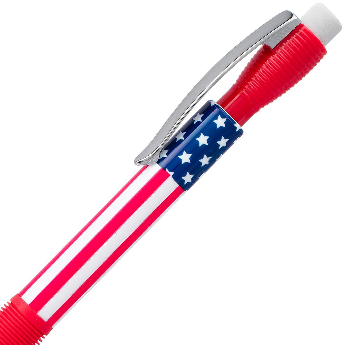 Pentel Icy Mechanical Pencil, (0.7mm) Medium Line, Flag Barrel, Assorted Grips (B/C/W) Clear Dozen Box