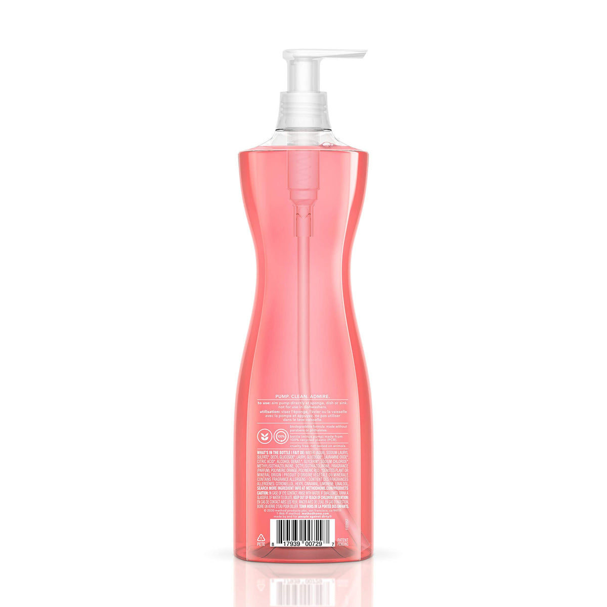 Method Dish Soap, Pink Grapefruit, 18 Ounce, 1 pack, Packaging May Vary