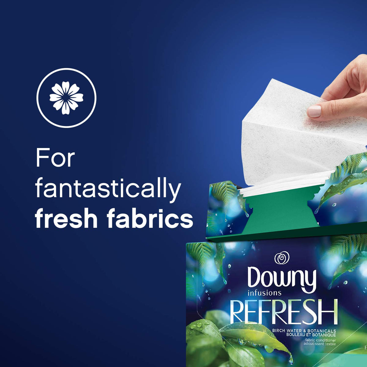 Downy Infusions Fabric Softener Sheets, Botanical Mist, 105 Count
