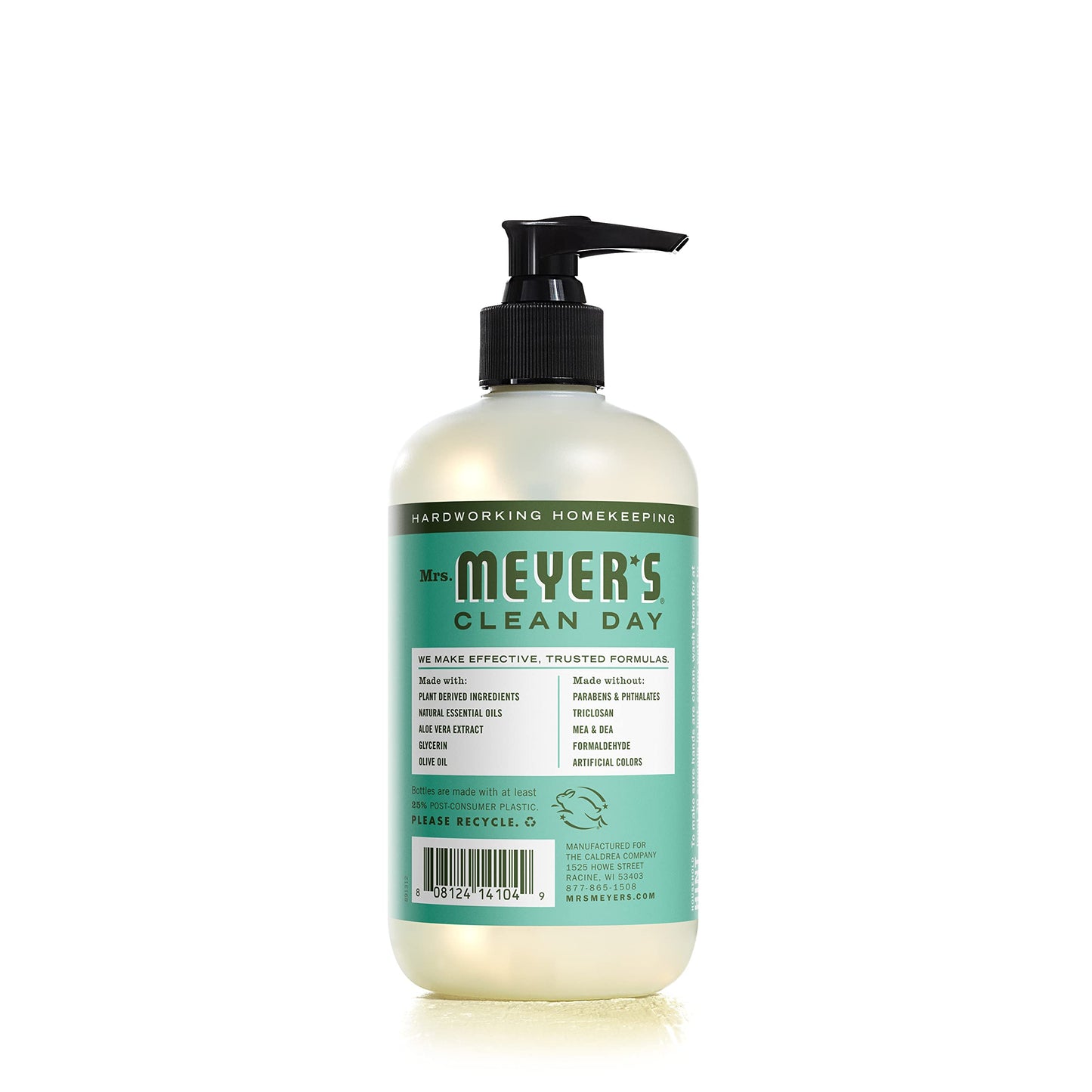 MRS. MEYER'S CLEAN DAY Hand Soap, Made with Essential Oils, Biodegradable Formula, Basil, 12.5 fl. oz - Pack of 3