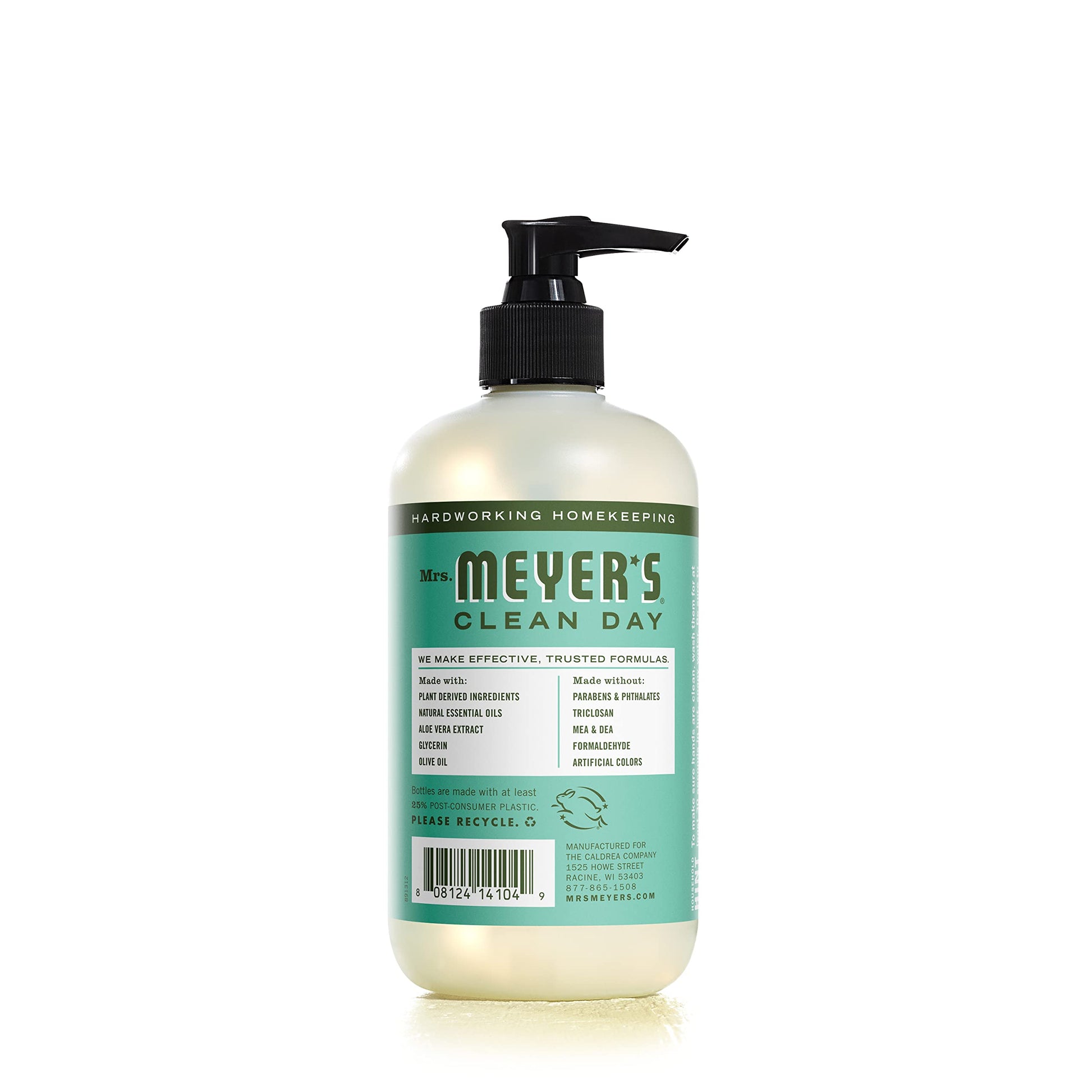 MRS. MEYER'S CLEAN DAY Hand Soap, Made with Essential Oils, Biodegradable Formula, Basil, 12.5 fl. oz - Pack of 3