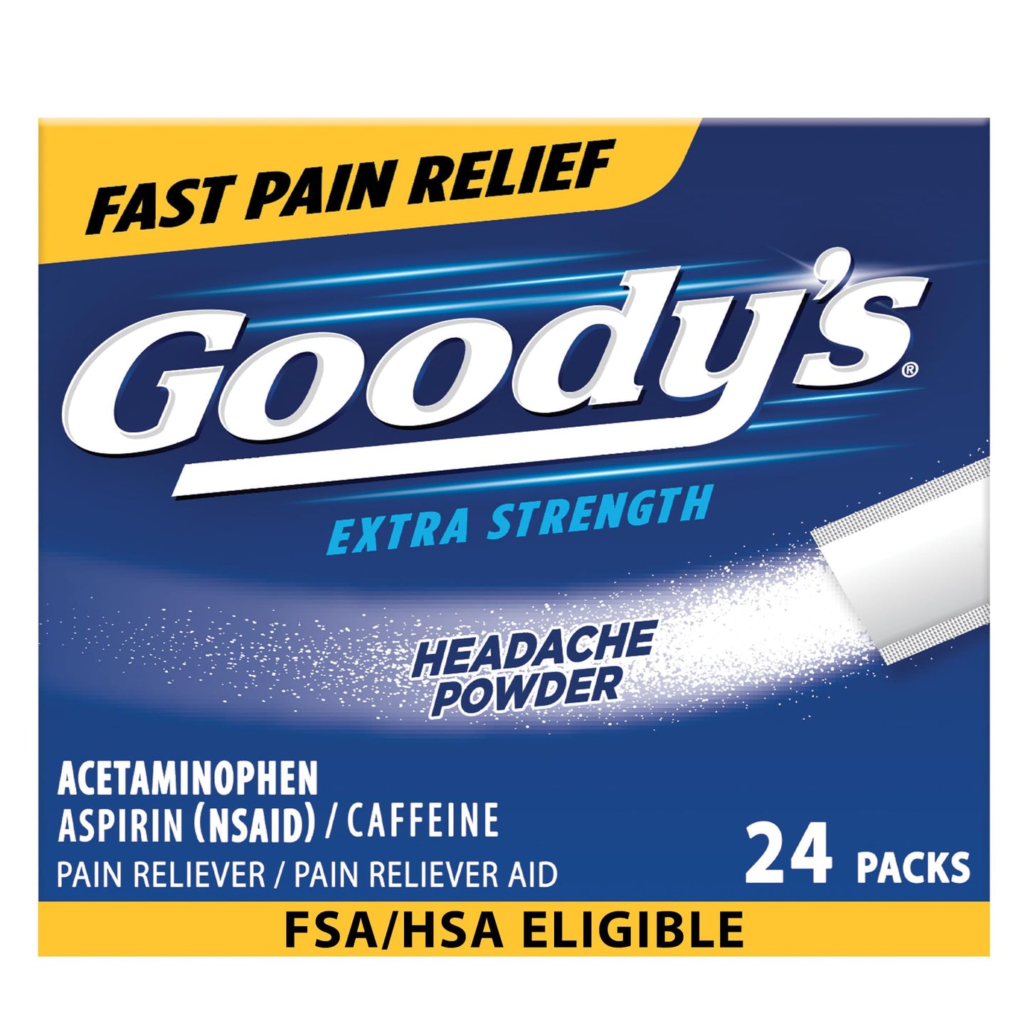 Goody’s Extra Strength Headache Powder, Headache Relief with Acetaminophen and Aspirin, Dissolve Packs, 24 Count