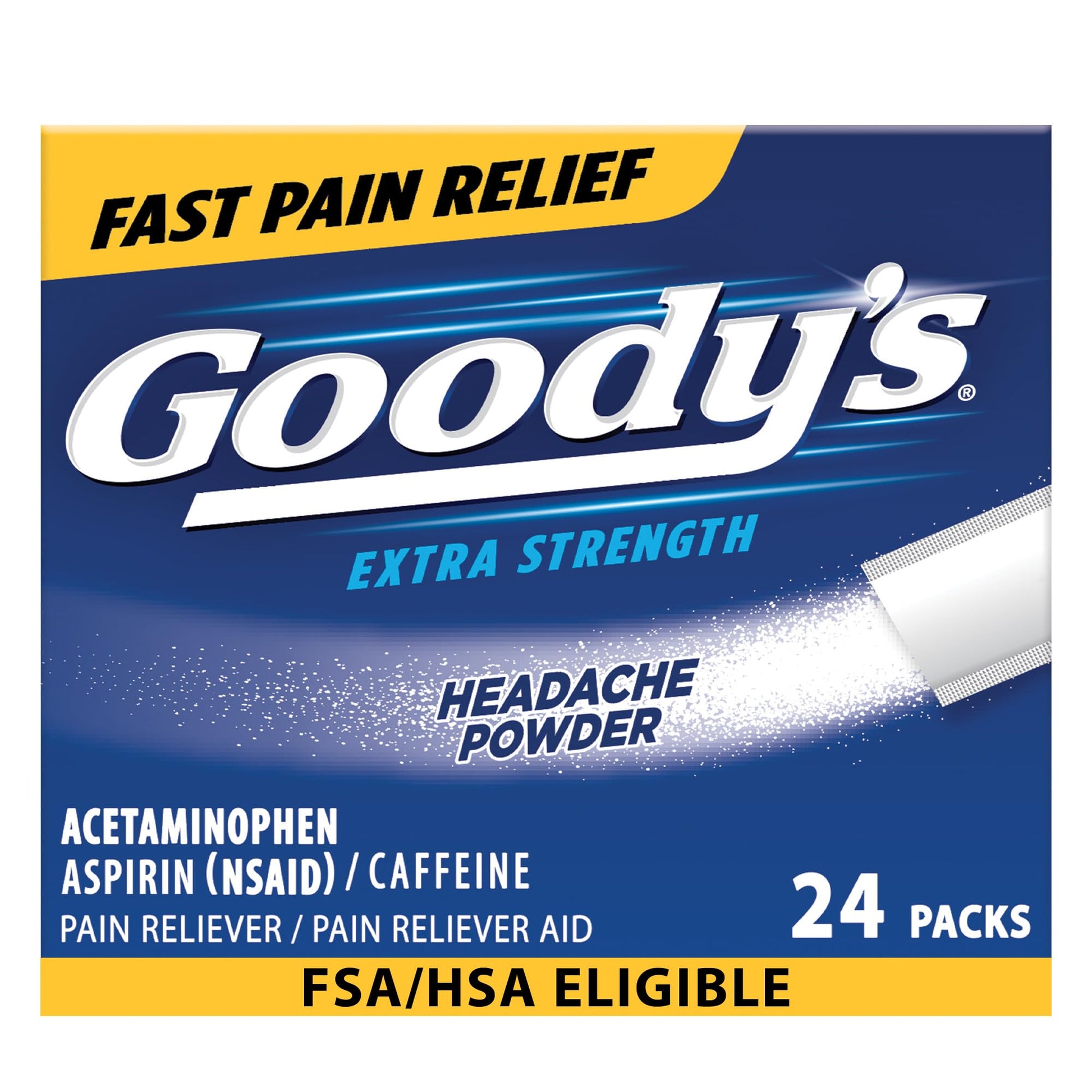 Goody’s Extra Strength Headache Powder, Headache Relief with Acetaminophen and Aspirin, Dissolve Packs, 24 Count