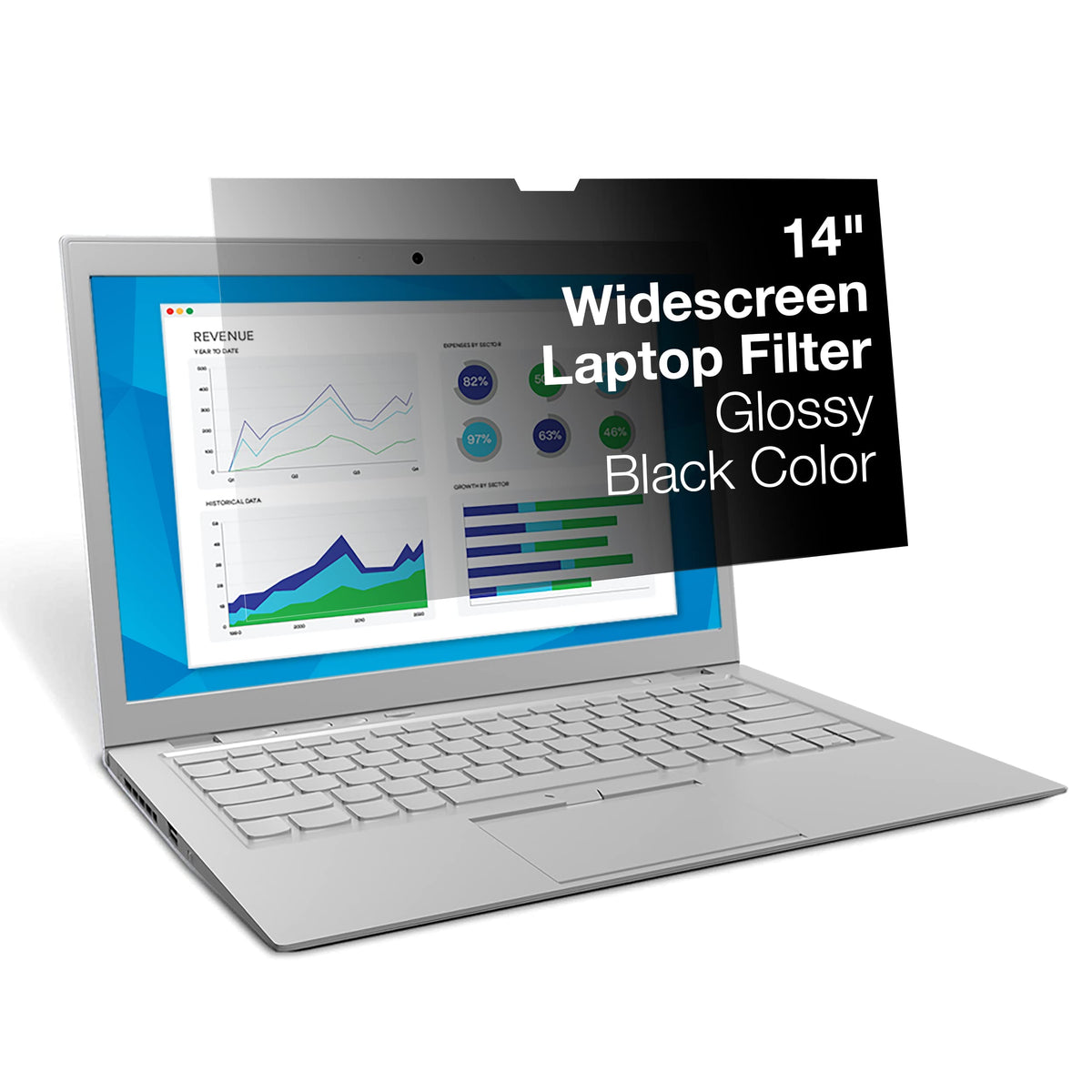 3M Privacy filter for 14 Inch Widescreen Laptop, COMPLY Attachment for Flip-Share, Reversible Gloss/Matte, Reduces Blue Light, Screen Protection, 16:9 Aspect Ratio (PF140W9B)