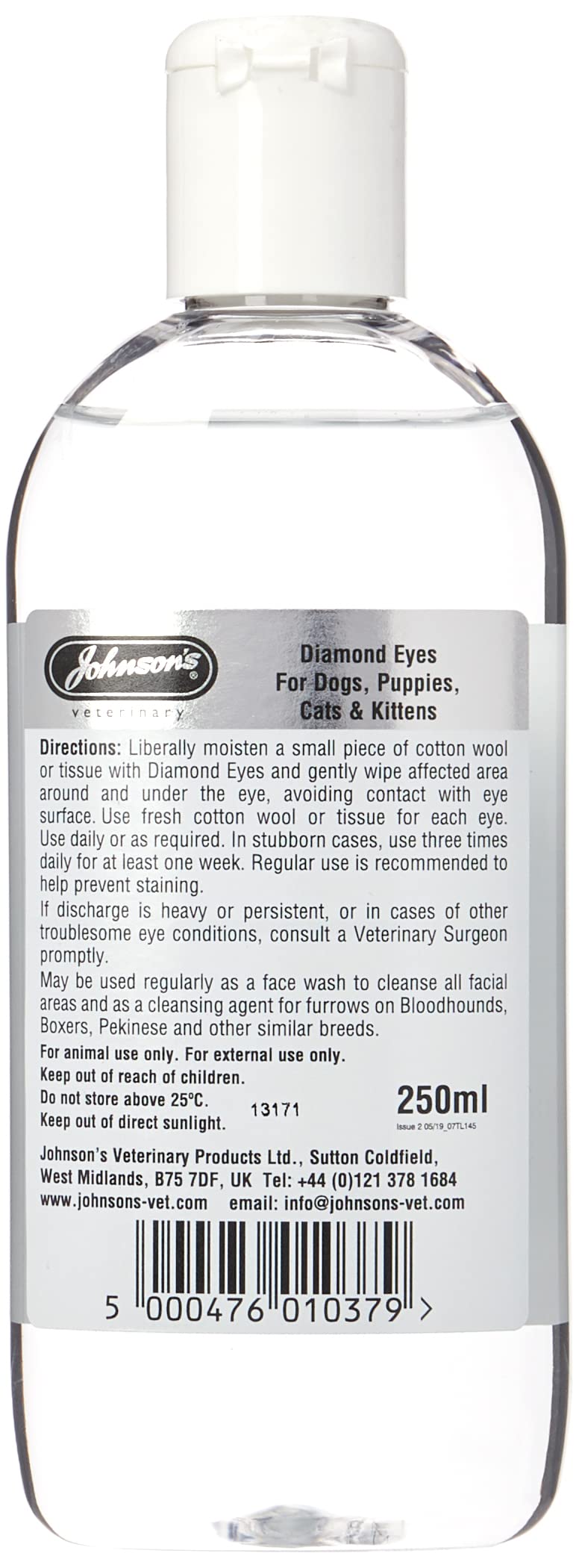Johnsons Diamond Eyes Cat Dog Tear Stain Remover 250Ml