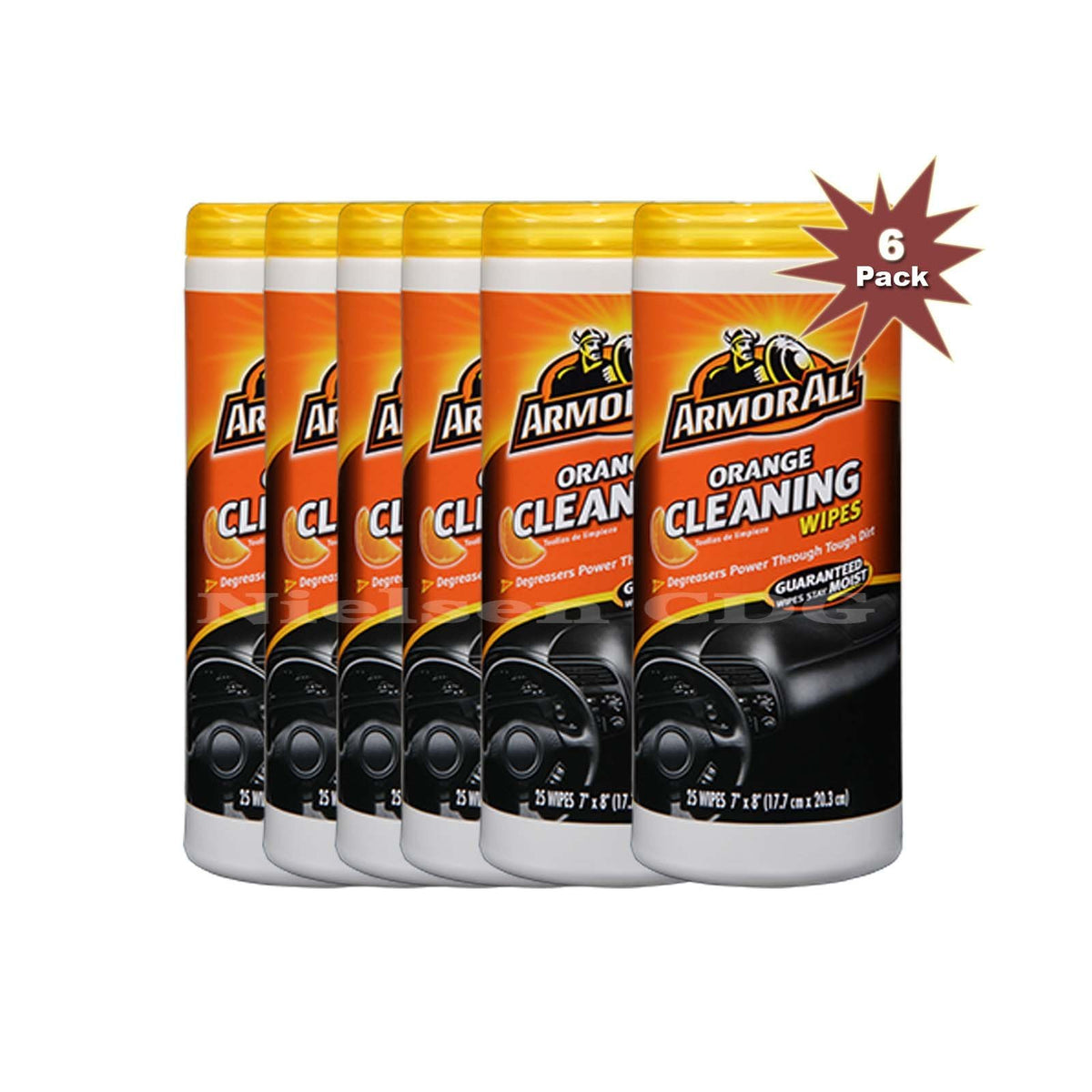 Armor All 45025EN Orange Cleaning Wipes 6Pk