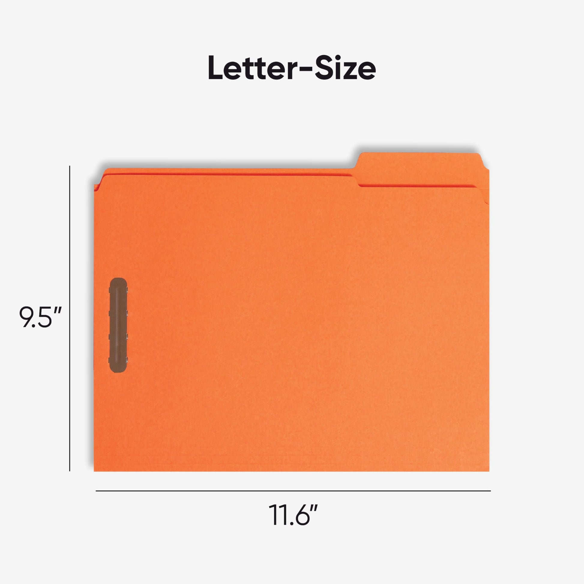 Smead Fastener File Folders, 50 Count, Orange, Reinforced 1/3-Cut Tabs, 2 Fasteners, Letter Size (12540)
