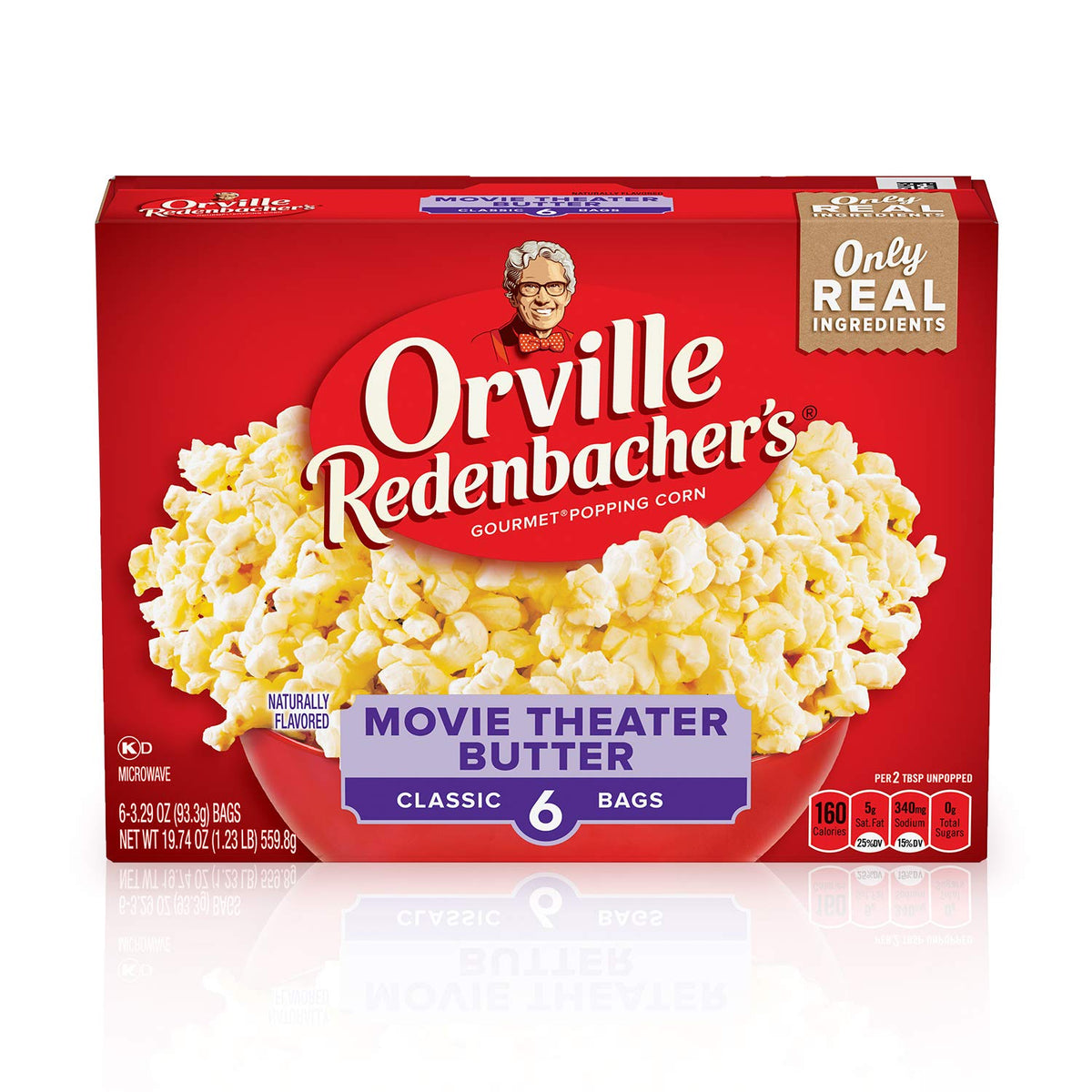 Orville Redenbacher's Microwave Popcorn, Movie Theater Butter Flavor, 3.29 oz., 6-Count (6 Boxes)