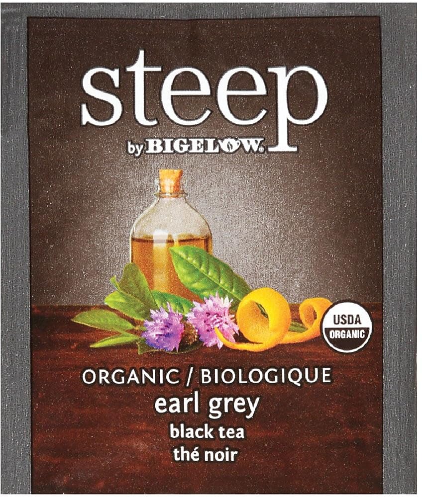 Bigelow 17700 steep Tea, Earl Grey, 1.28 oz Tea Bag, 20/Box