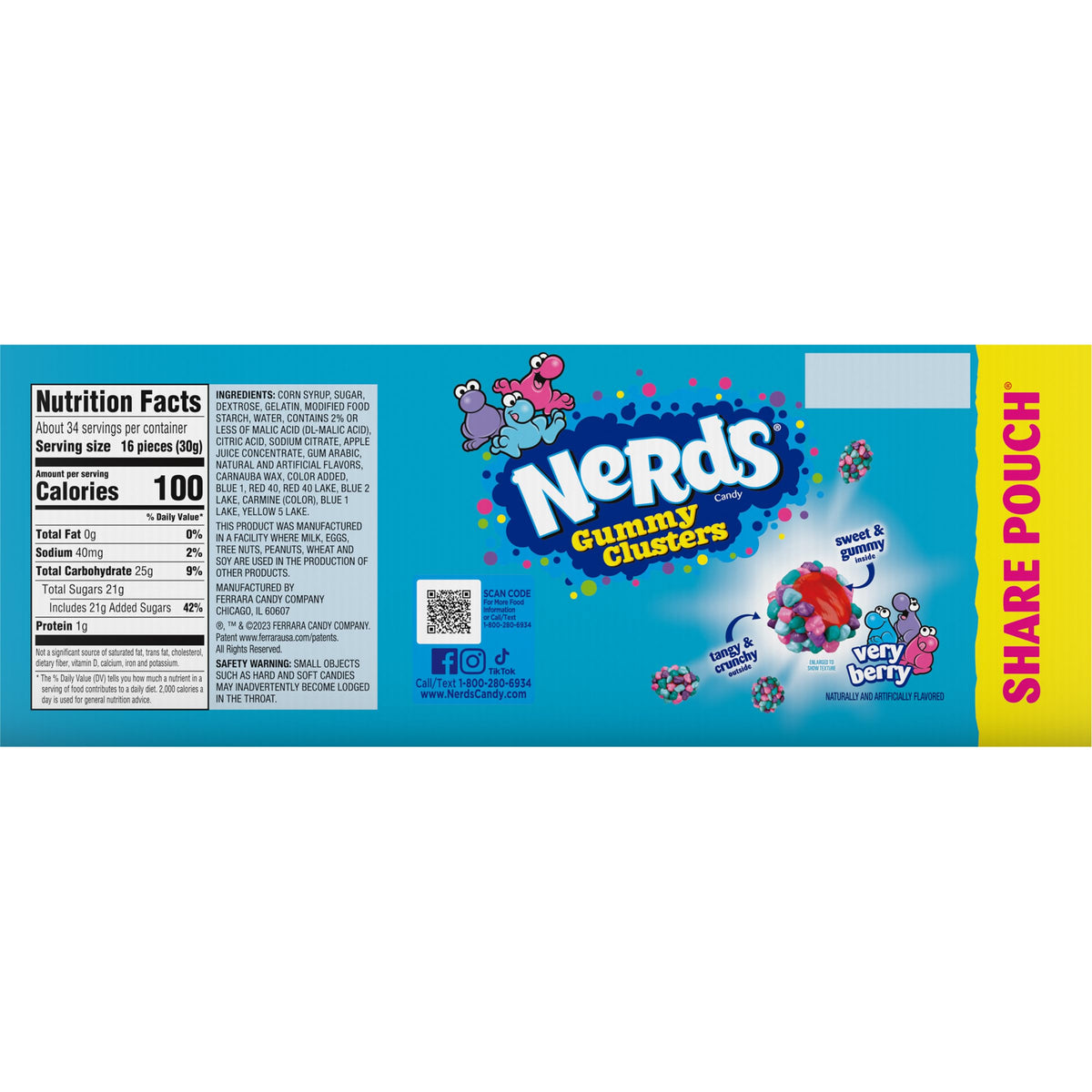 Nerds Gummy Clusters Candy, Very Berry, 3 Ounce (Pack of 12)