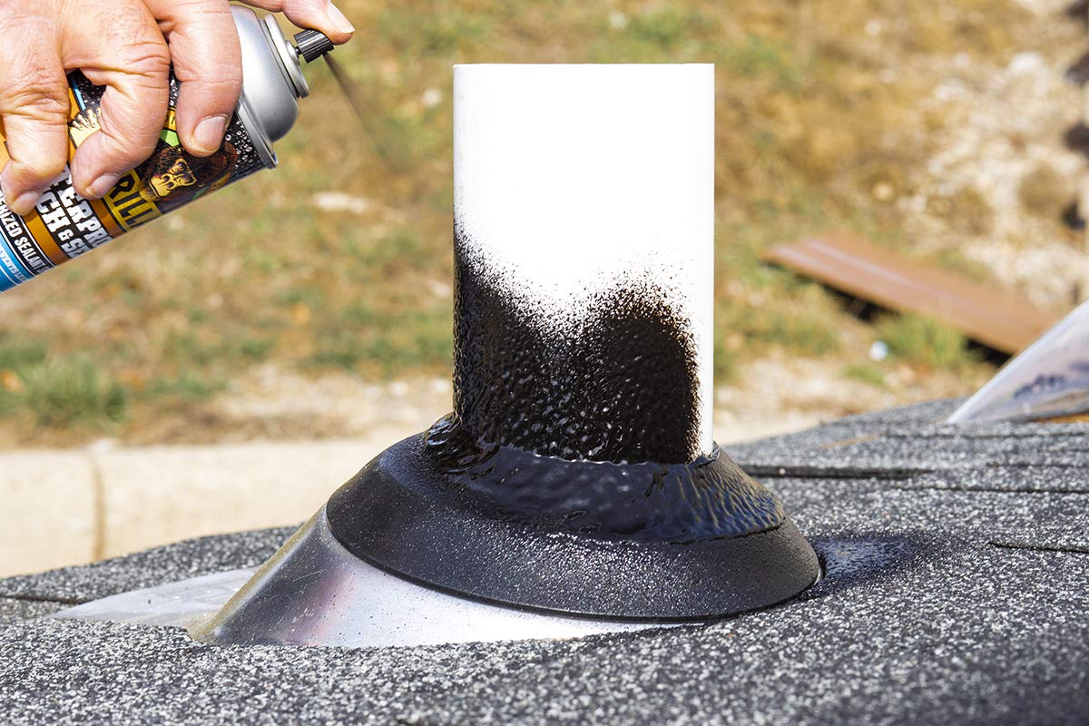 Gorilla Waterproof Patch & Seal Rubberized Sealant Spray, Black, 16 Ounce (Pack of 2) - Seals Out Water, Air, and Moisture