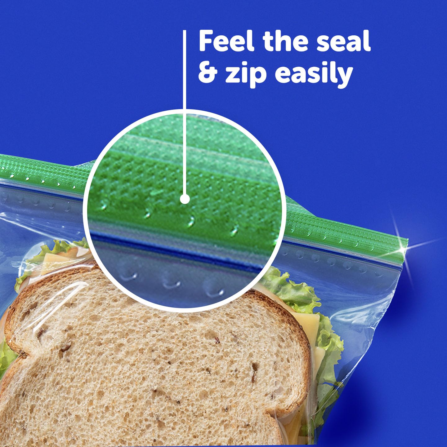 Ziploc Snack Bags with EasyGuide Texture, Small Plastic Storage Bags with Grip 'N Seal Technology, 40 Bags Total
