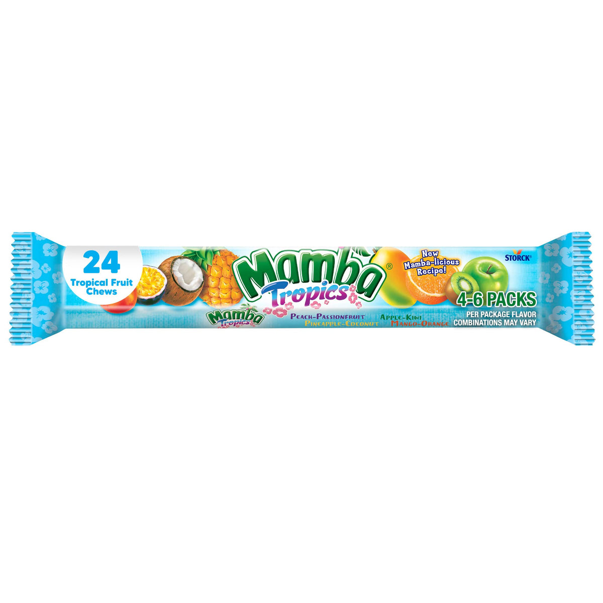 Mamba Tropics Fruit Chews Candy,24 Count(Pack of 24)