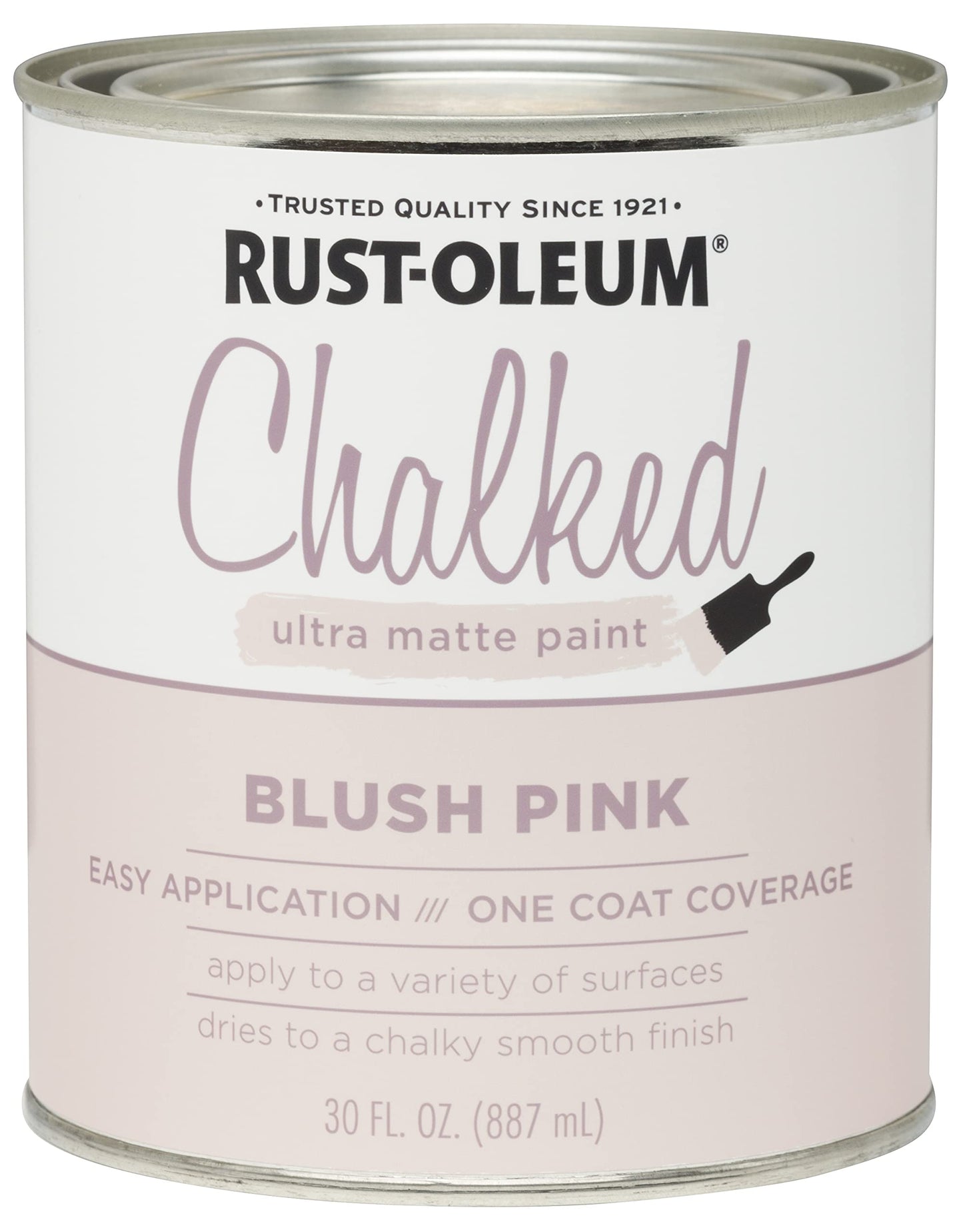 Rust-Oleum Blush Pink Chalked All-in-One Ultra Matte Paint | One Coat Coverage | No Primer, Sanding, Or Topcoat Needed | Easy Clean Up | Made in USA | 30 OZ | 2 Pack