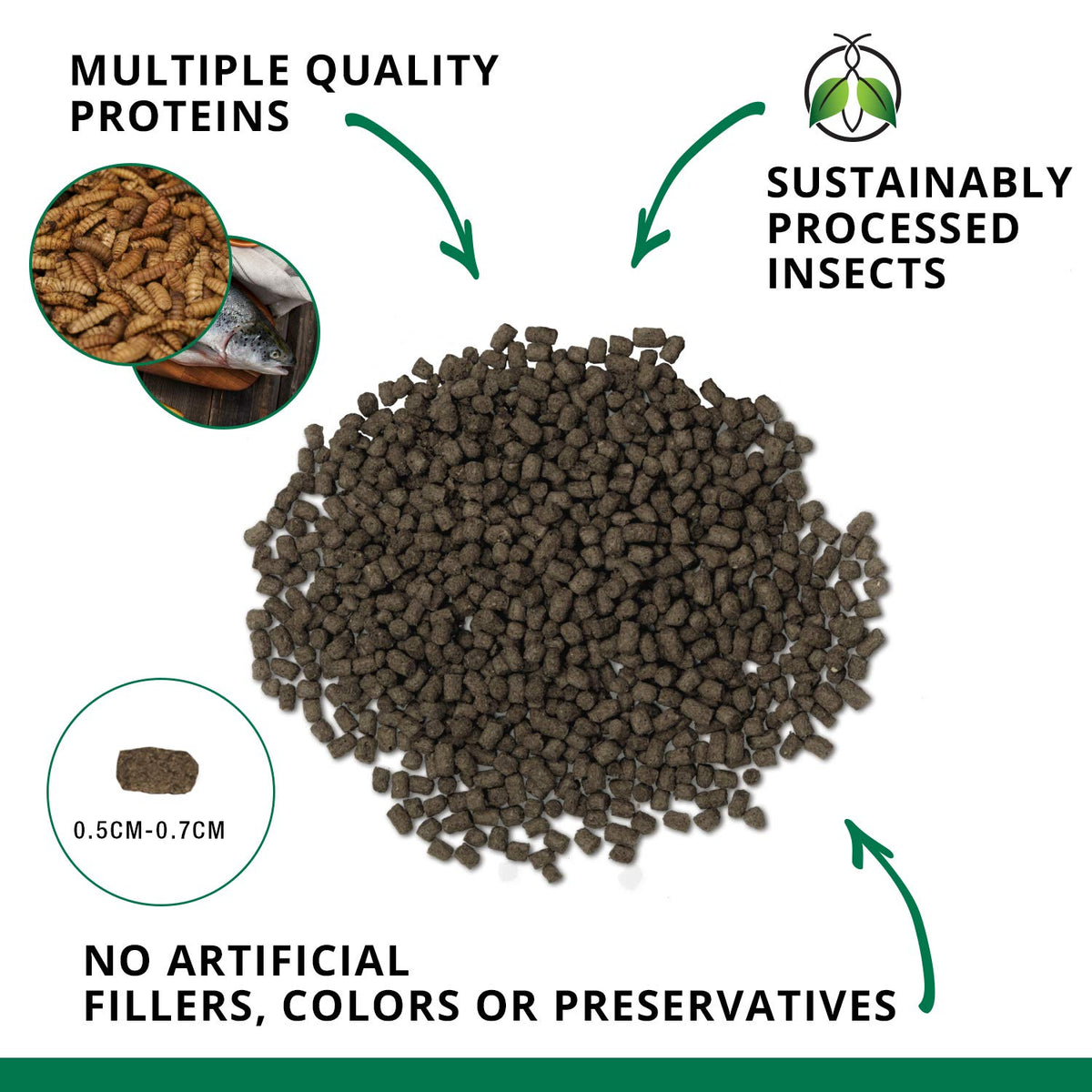 Fluval Bug Bites Turtle Food, Pellets for Small to Medium Sized Turtles, 1.5 oz., A6592, Brown