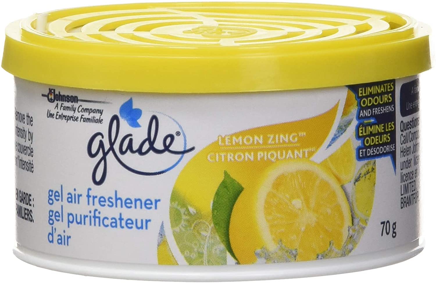 Lemon Glade Mini Gel Air Freshener 2.5 oz Multi-Pack of Twelve 12