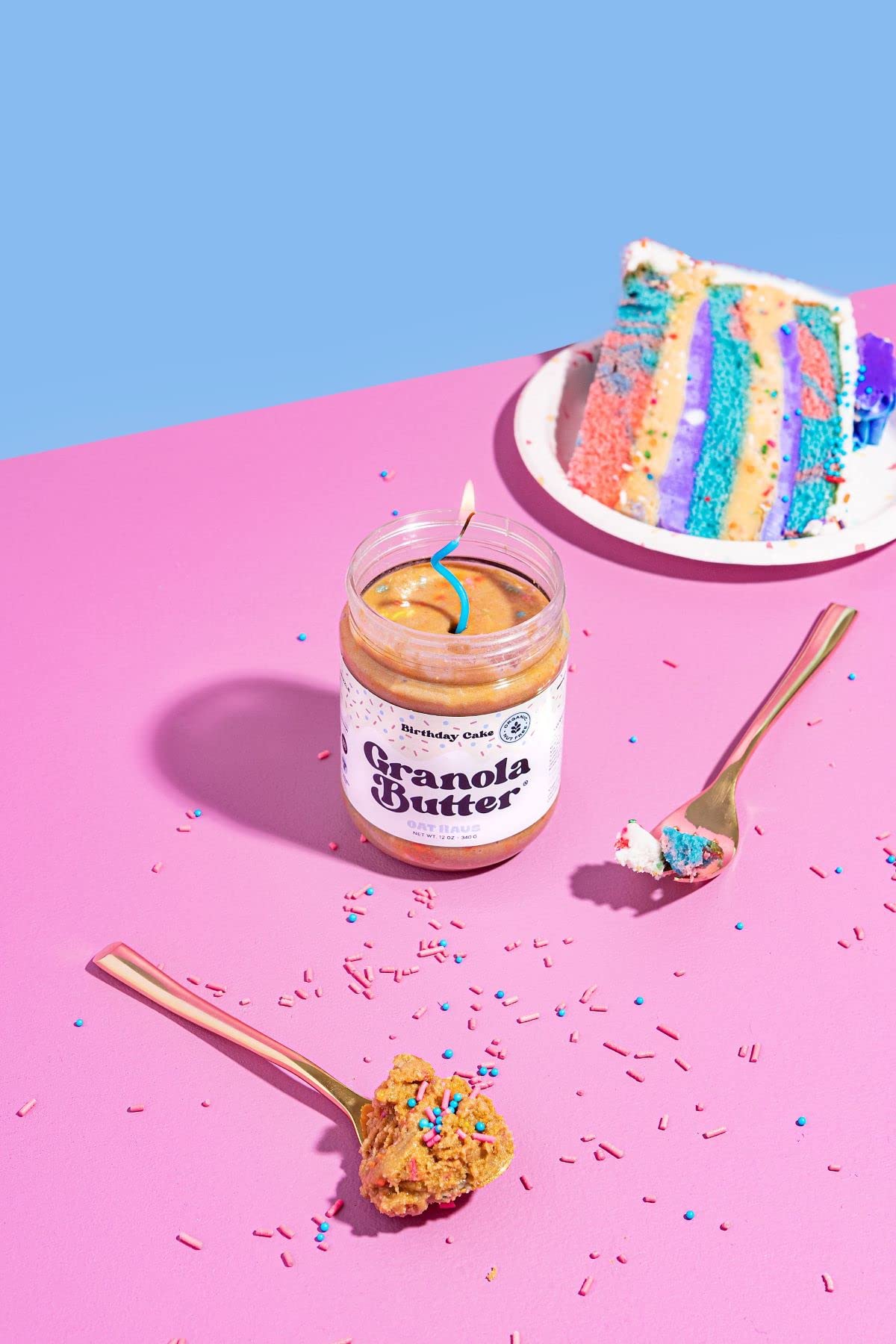 KWEEN Oat Haus Birthday Cake Granola Butter | Peanut-free, Almond (Tree-Nut) Free, & School-Safe (Top 8 Allergen Free) | Edible Cookie Dough Alternative