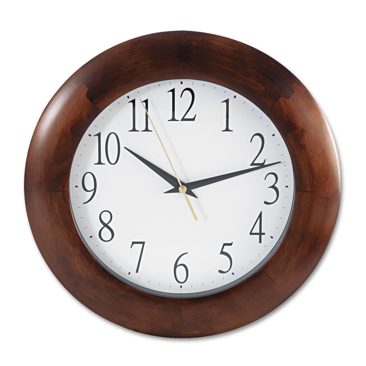 Universal UNV10414 12-3/4 in. Round Wood Clock - Cherry