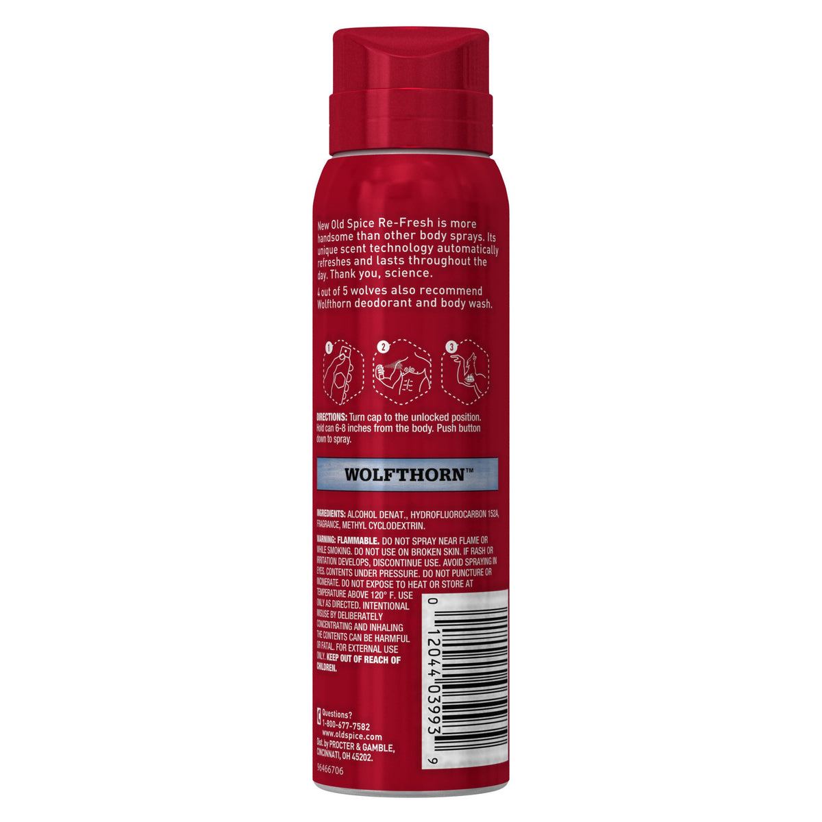 Old Spice Wild Collection Men's Body Spray Wolfthorn 3.75 Ounce