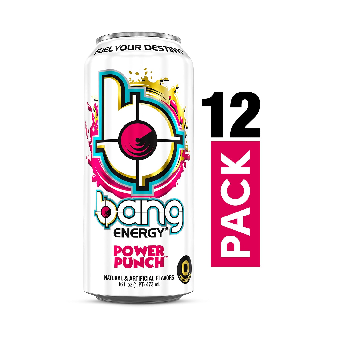 Bang Energy Power Punch, Sugar-Free Energy Drink, 16-Ounce (Pack of 12)