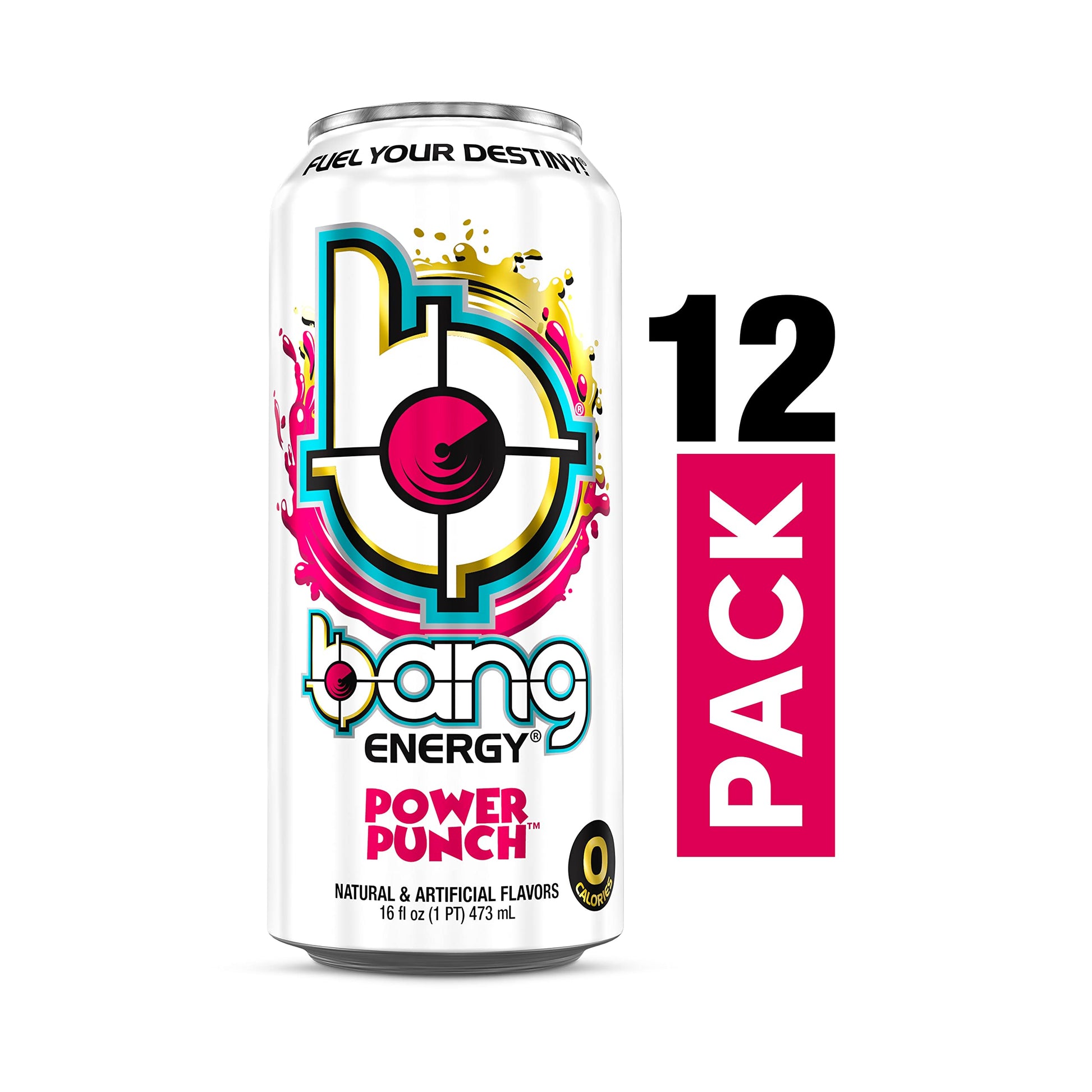 Bang Energy Power Punch, Sugar-Free Energy Drink, 16-Ounce (Pack of 12)