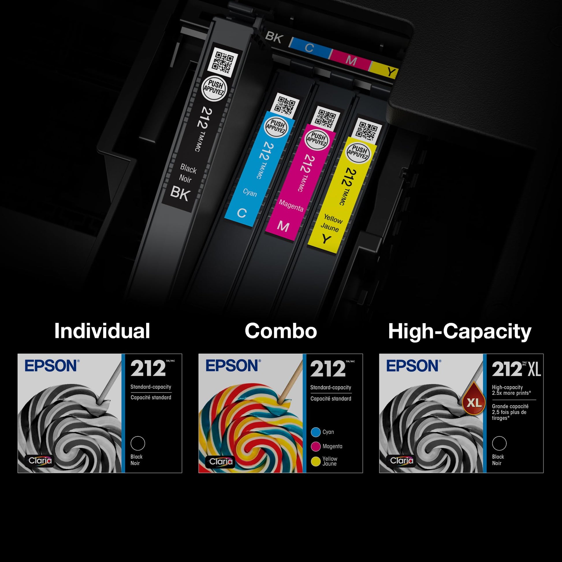 EPSON 212 Claria Ink Standard Capacity Black Cartridge (T212120-S) Works with WorkForce WF-2830, WF-2850, Expression XP-4100, XP-4105