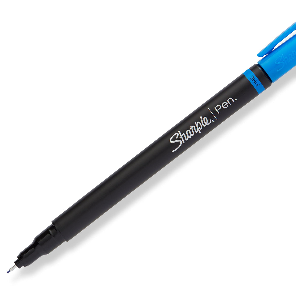 Sharpie Felt Tip Pens, Fine Point (0.4mm), Blue, 12 Count