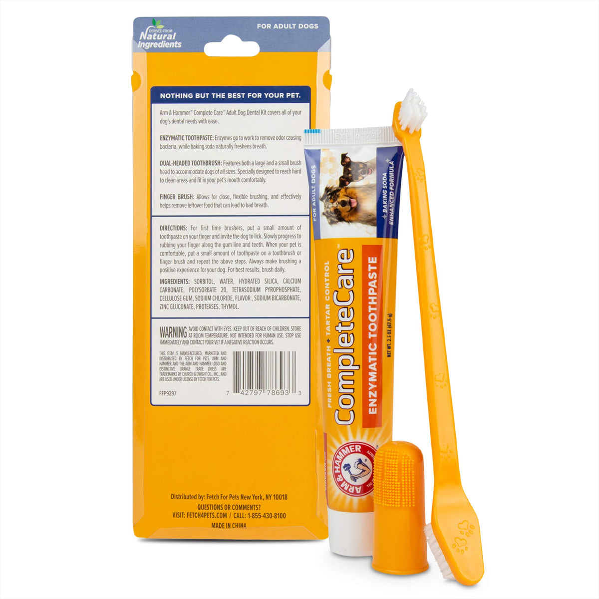 Arm & Hammer Dog Dental Kit - Enzymatic Dog Toothpaste 2.5 oz