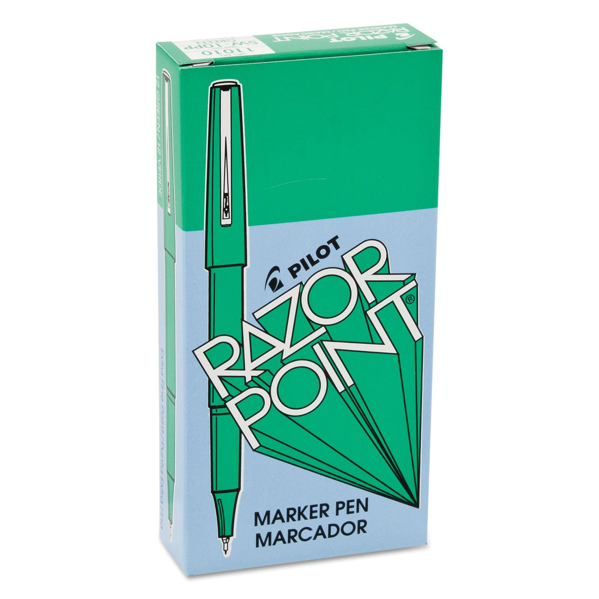 Pilot 11010 Razor Point Marker, .3mm, Extra Fine, Green Ink